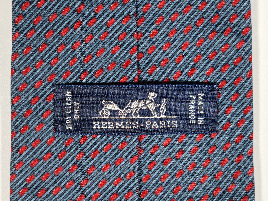 645997 Hermès tie blue matchstick pattern 645997 OA