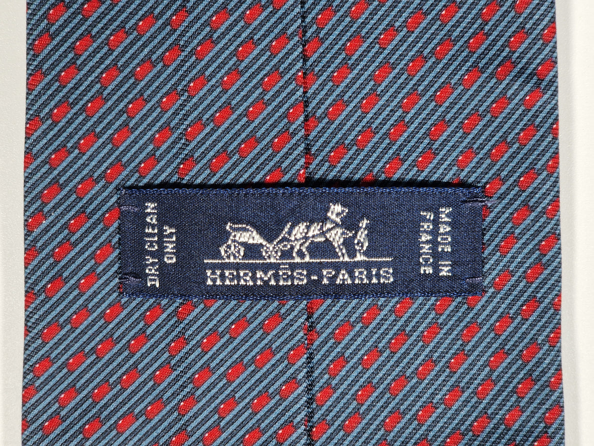 645997 Hermès tie blue matchstick pattern 645997 OA