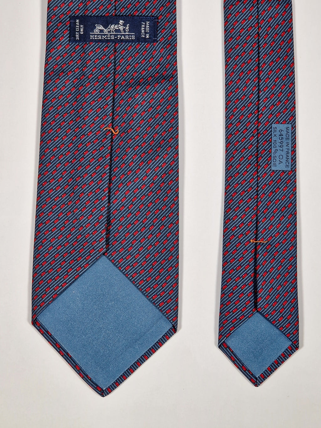 645997 Hermès tie blue matchstick pattern 645997 OA