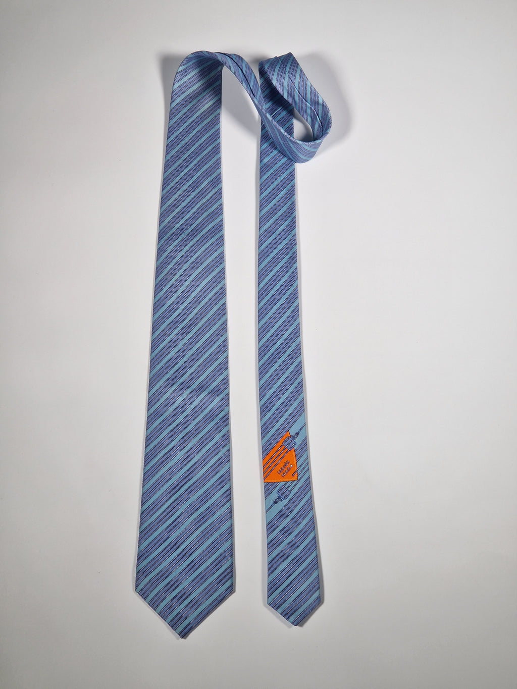 646007 Hermès tie blue rope pattern Hermès 646007 OA tie blue