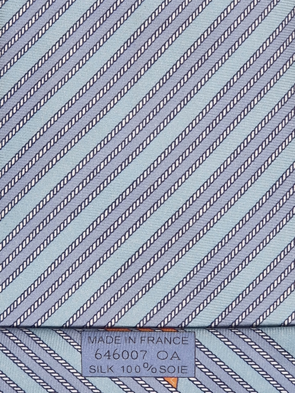 646007 Hermès tie blue rope pattern Hermès 646007 OA tie blue