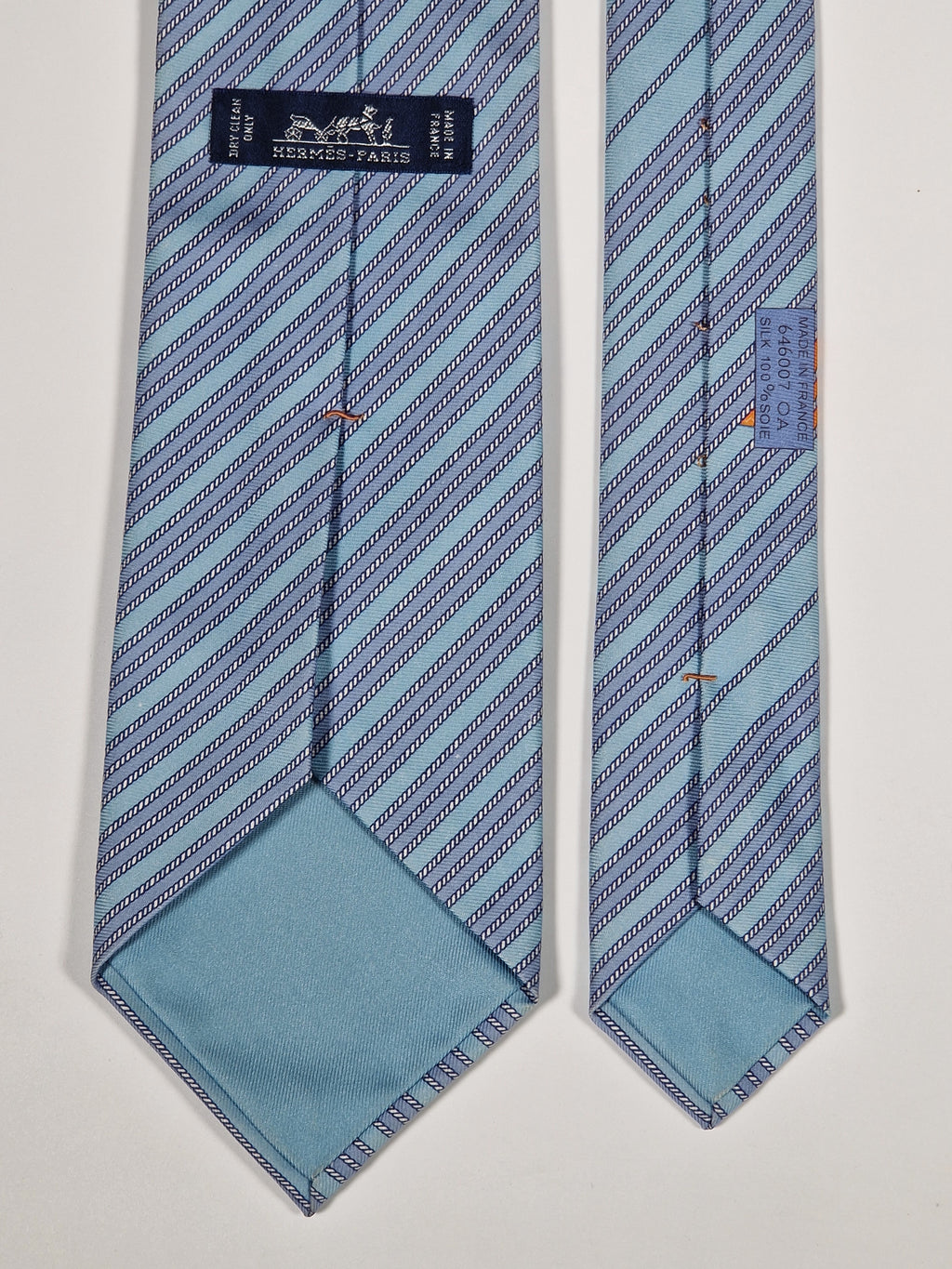 646007 Hermès tie blue rope pattern Hermès 646007 OA tie blue