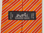 646007 Hermès tie orange Striped sail pattern 646007 OA