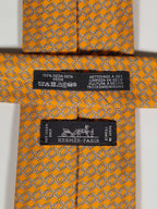 646060 Hermès tie orange boomerang pattern 646060 OA with box