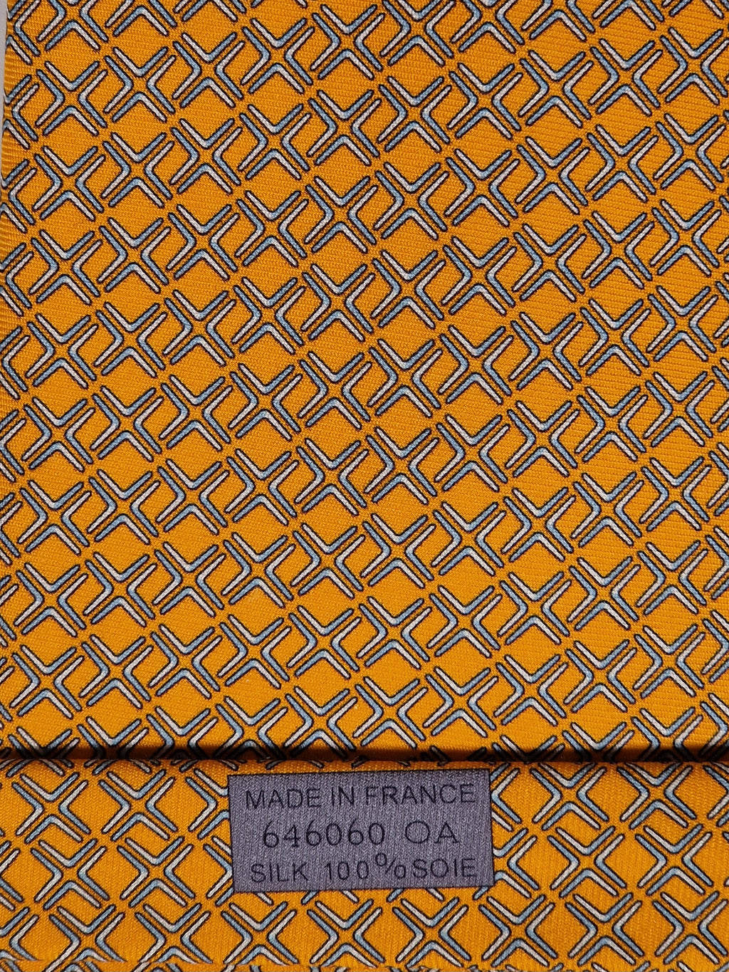 646060 Hermès tie orange boomerang pattern 646060 OA with box