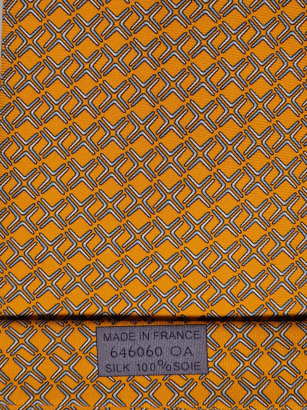 646060 Hermès tie orange boomerang pattern 646060 OA with box