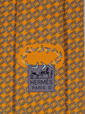 646060 Hermès tie orange boomerang pattern 646060 OA with box
