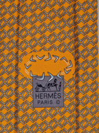 646060 Hermès tie orange boomerang pattern 646060 OA with box