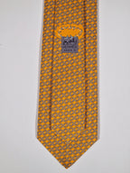 646060 Hermès tie orange boomerang pattern 646060 OA with box