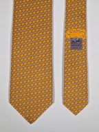646060 Hermès tie orange boomerang pattern 646060 OA with box