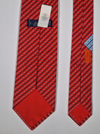 Hermès silk tie red swimming lanes pattern 646081 FA