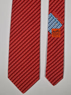 Hermès silk tie red swimming lanes pattern 646081 FA