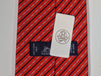 Hermès silk tie red swimming lanes pattern 646081 FA