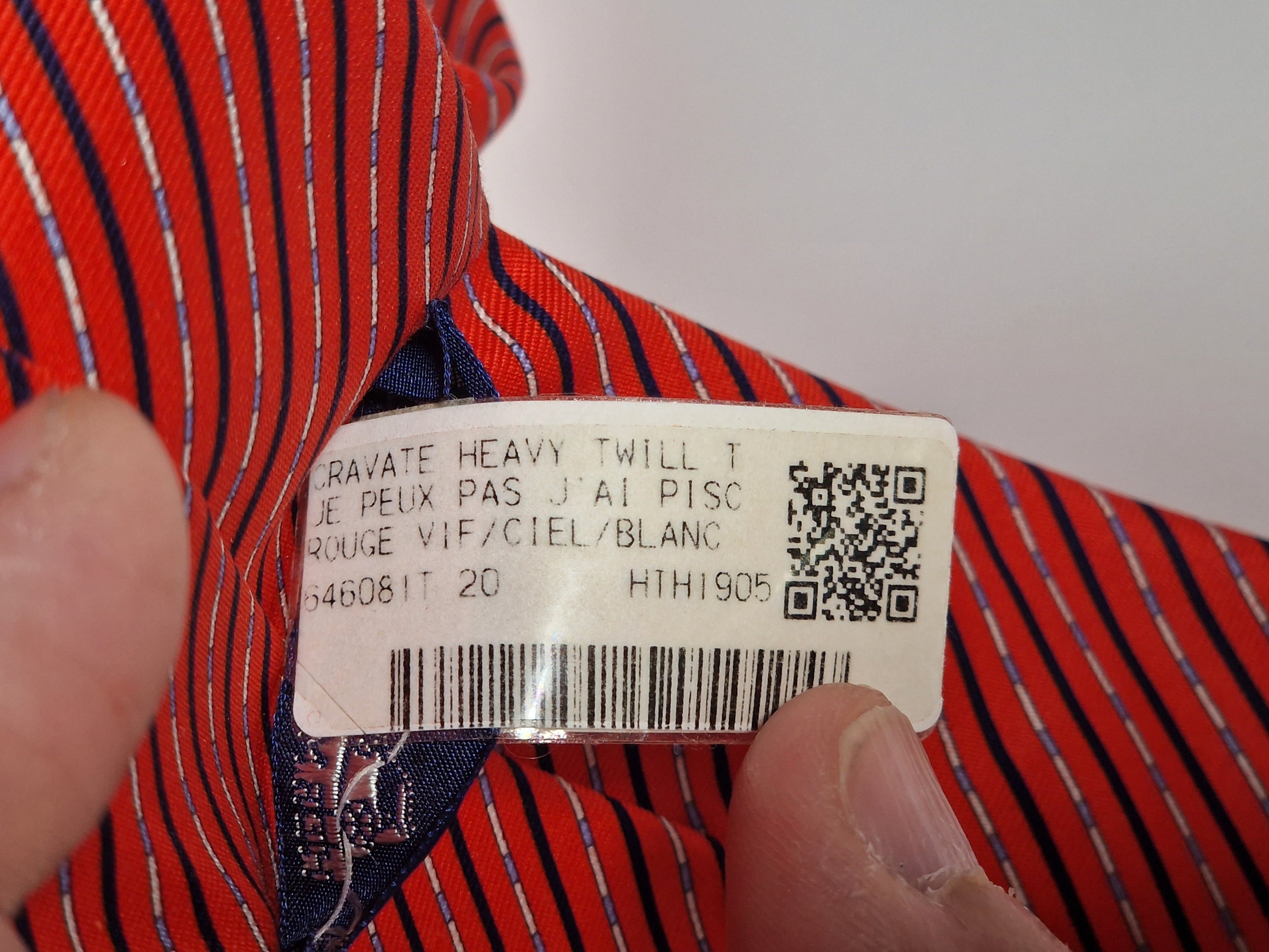 Hermès silk tie red swimming lanes pattern 646081 FA