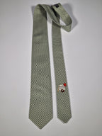 Hermès silk tie green basebal pattern 646083 FA