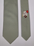 Hermès silk tie green basebal pattern 646083 FA