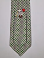 Hermès silk tie green basebal pattern 646083 FA