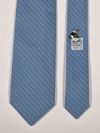 Hermès silk tie blue panda and bambu pattern Hermès 646102 FA