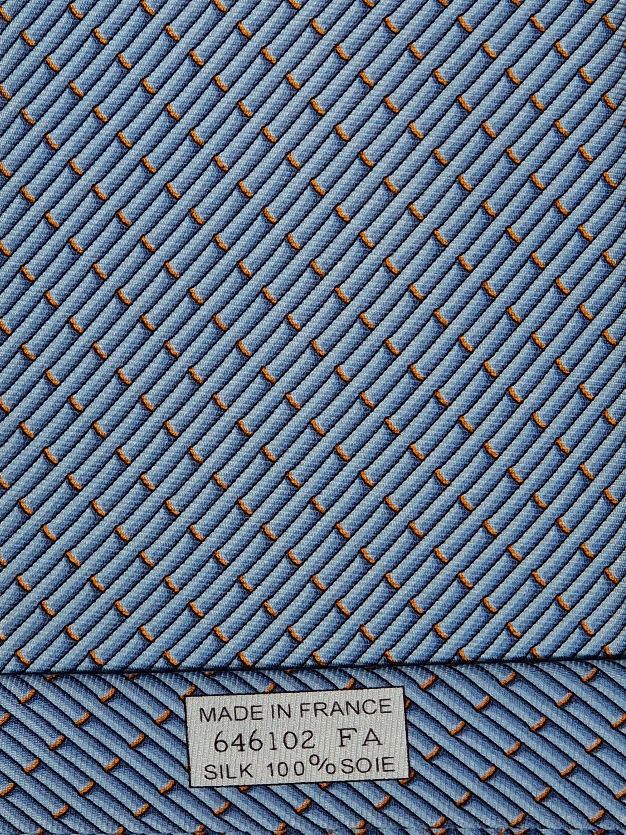 Hermès silk tie blue panda and bambu pattern Hermès 646102 FA