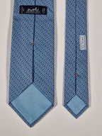 Hermès silk tie blue panda and bambu pattern Hermès 646102 FA