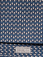 Hermès silk tie blue whimsical microphone pattern 646108 FA