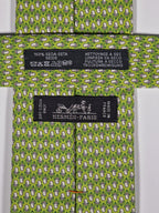 646108 Hermès tie green microphone pattern 646108 FA