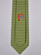 646108 Hermès tie green microphone pattern 646108 FA
