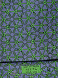 Vintage Hermès silk blue green geometric pattern tie 653 TA