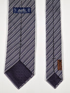 Hermès jaquard silk tie blacj equestrian pattern 655262 T