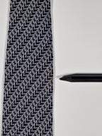 Hermès jaquard silk tie blacj equestrian pattern 655262 T