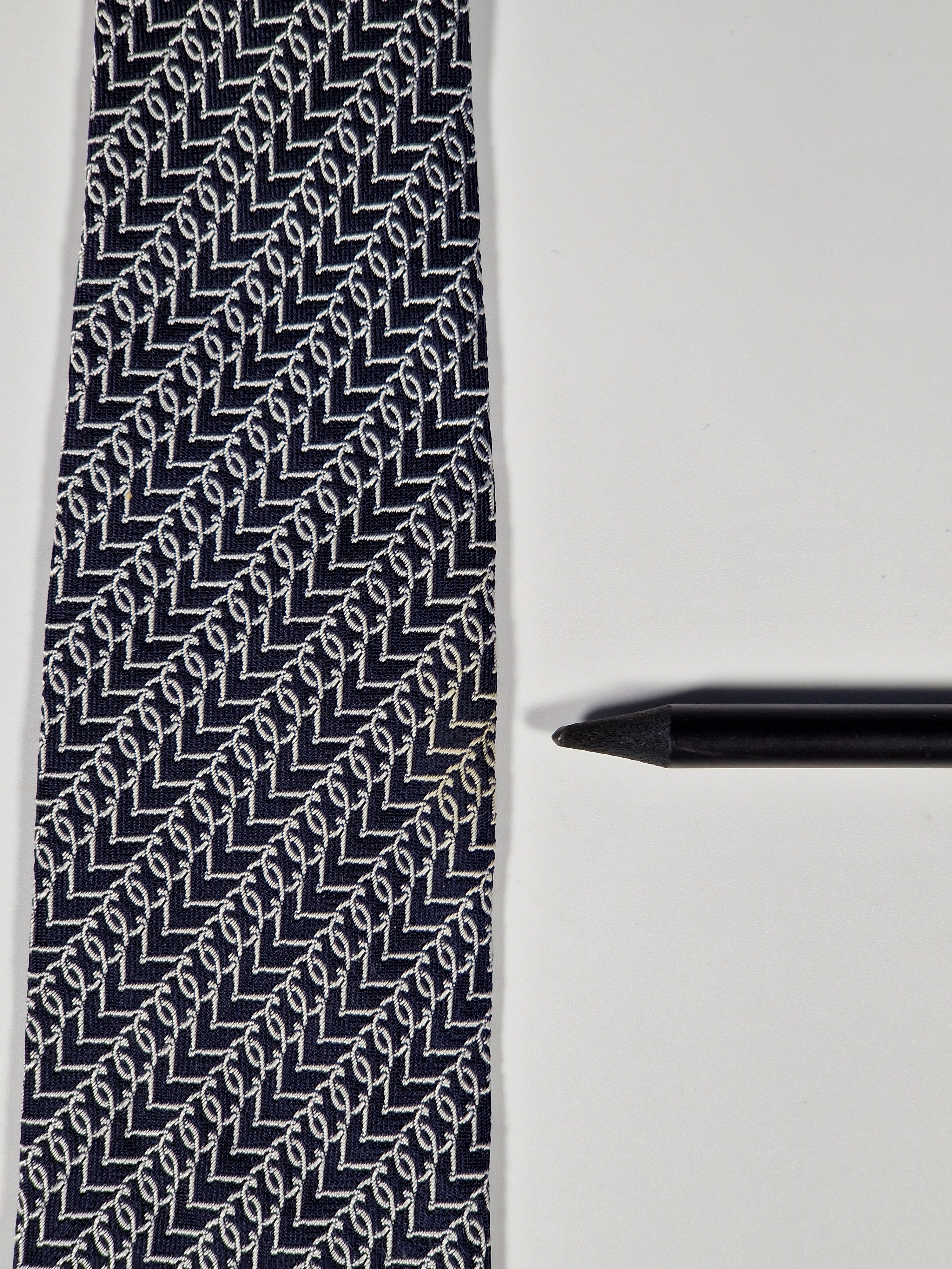 Hermès jaquard silk tie blacj equestrian pattern 655262 T