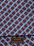 Hermès jacquard silk tie blue striped equestrian horses 655436 T
