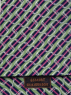 Hermès jacquard silk tie green striped equestrian horses 655436 T