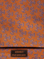 Hermès silk tie orange equestrian pattern 655483 T