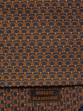 Hermès jacquard silk tie orange brown equestrian pattern 655523 T
