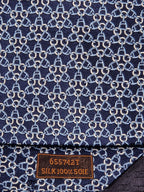 Hermès jaquard silk tie blue equestrian pattern 655742 T with box