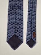 Hermès jaquard silk tie blue equestrian pattern 655742 T with box
