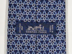 Hermès jaquard silk tie blue equestrian pattern 655742 T with box