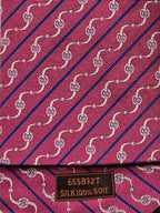 Hermès jacquard silk tie pink equestrian pattern 655832 T
