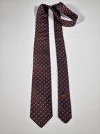 Hermès jaquard silk tie brown H pattern 656192 T