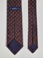 Hermès jaquard silk tie brown H pattern 656192 T