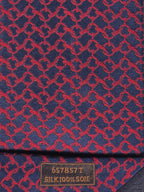 Hermès jacquard silk tie blue red equestrian pattern 657857 T
