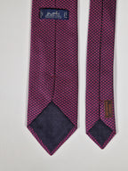 Hermès jacquard silk tie red heart pattern 659122 T