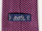 Hermès jacquard silk tie red heart pattern 659122 T