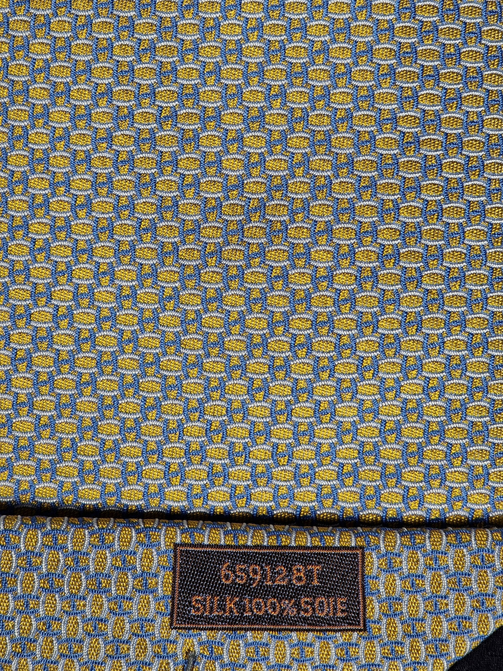 659128 Hermès tie yellow H pattern 659128 T