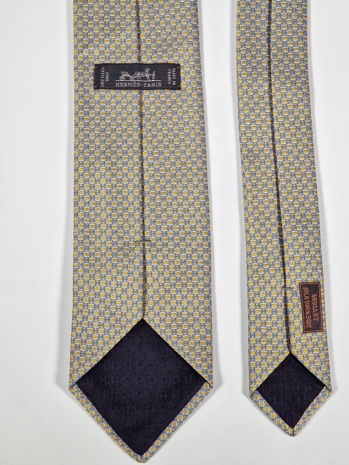 659128 Hermès tie yellow H pattern 659128 T