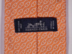 Hermès silk tie apricot chain pattern 659144 T