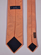 Hermès silk tie apricot chain pattern 659144 T