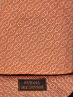 Hermès silk tie apricot chain pattern 659144 T