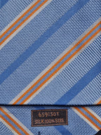 Hermès jacquard silk tie blue striped 659150 T